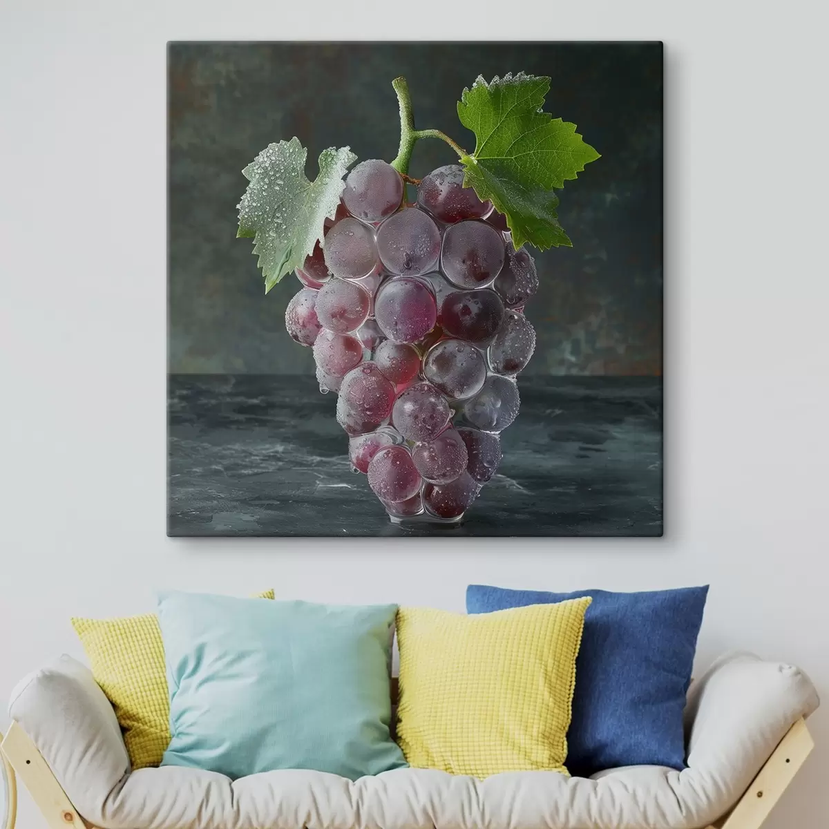 murales de pared Frutas, racimo de uvas en escarcha s42072