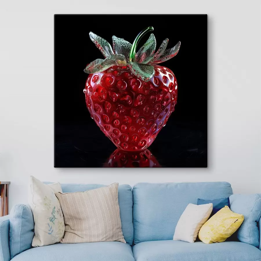 murales de pared Frutas, jugosas fresas maduras s42074