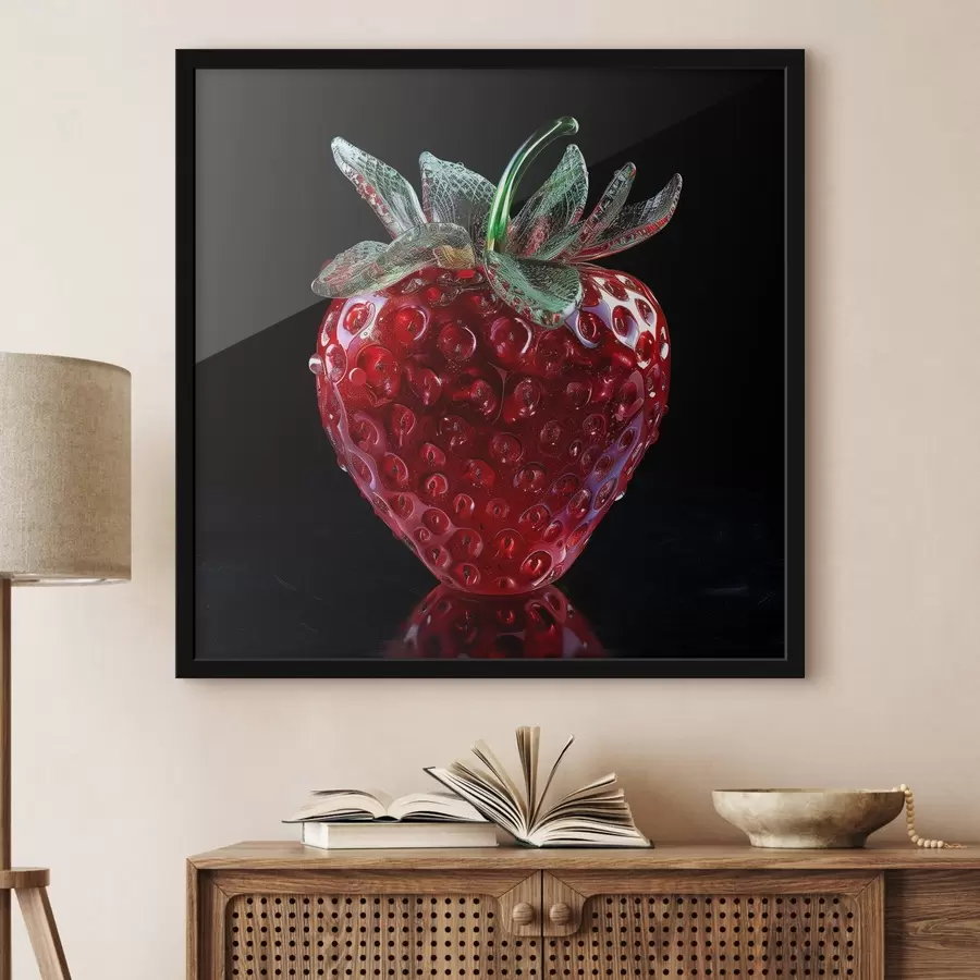 murales de pared Frutas, jugosas fresas maduras f42074