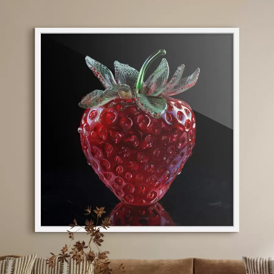 murales de pared Frutas, jugosas fresas maduras f42074
