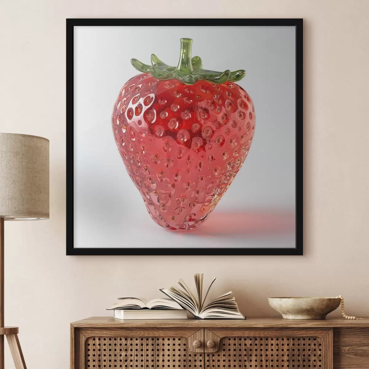 Poster Frutas, fresas sobre fondo claro f42077
