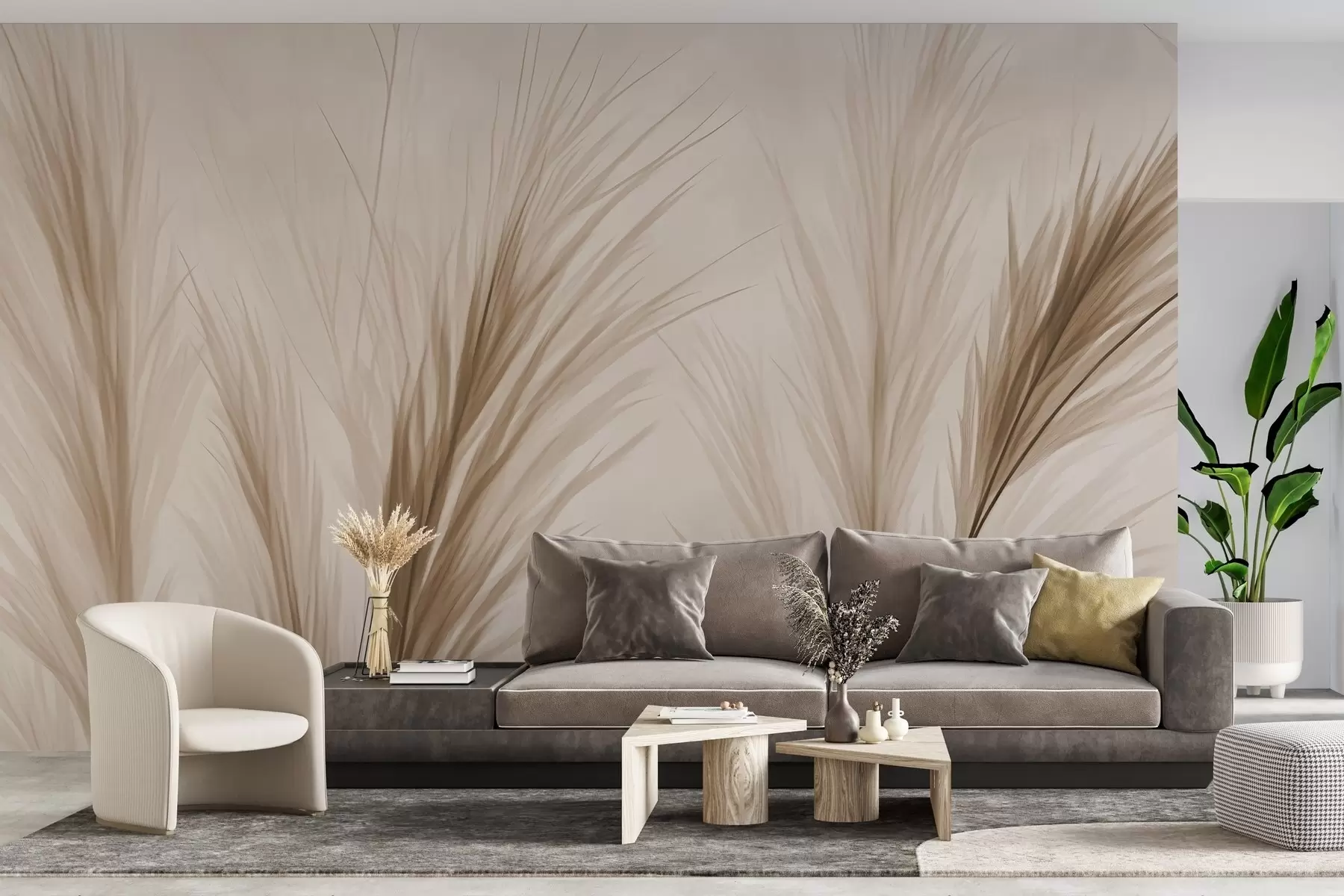 murales de pared Espigas lujosas dibujadas w02506