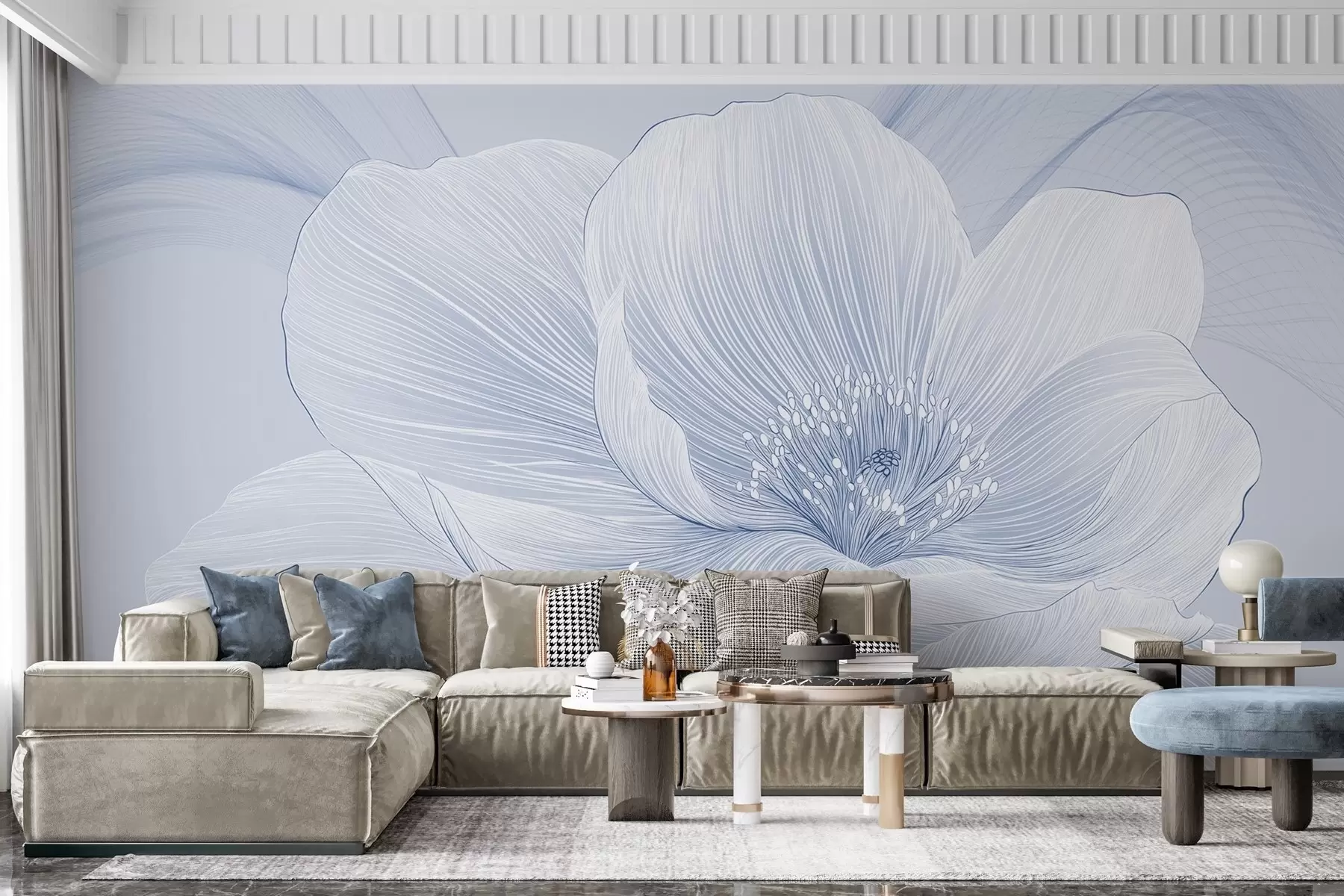 murales de pared Flor grande dibujada w02511v1