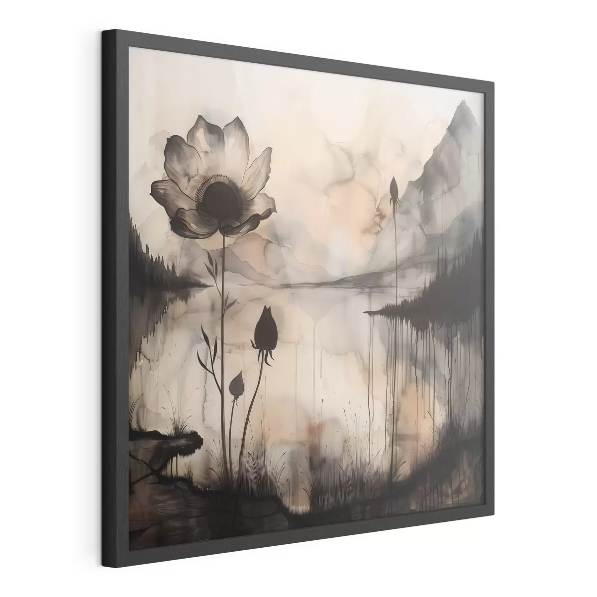 Poster Imagen de una flor y un lago f38161