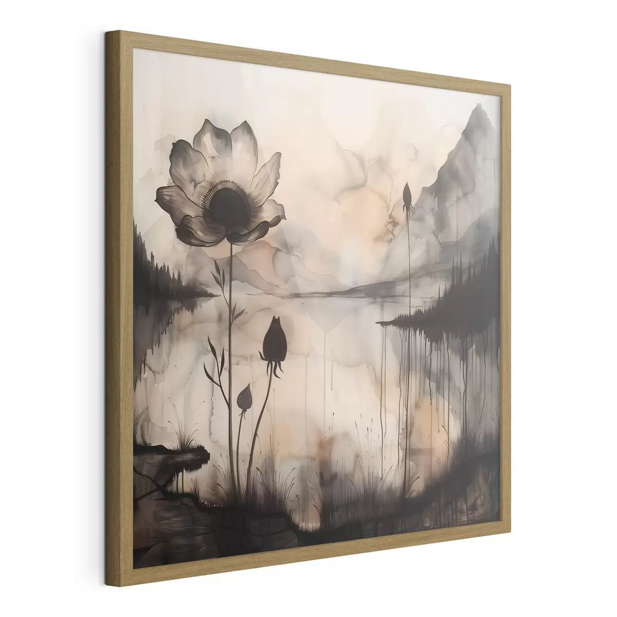 Poster Imagen de una flor y un lago f38161