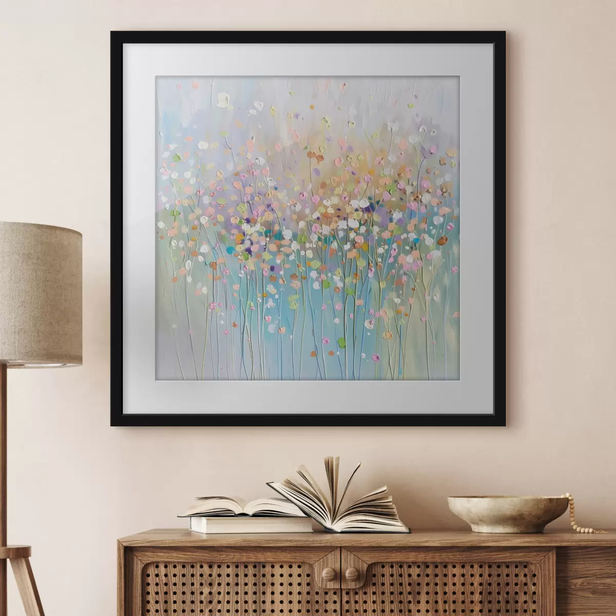 Poster Textura impresa de flores secas de colores f38426