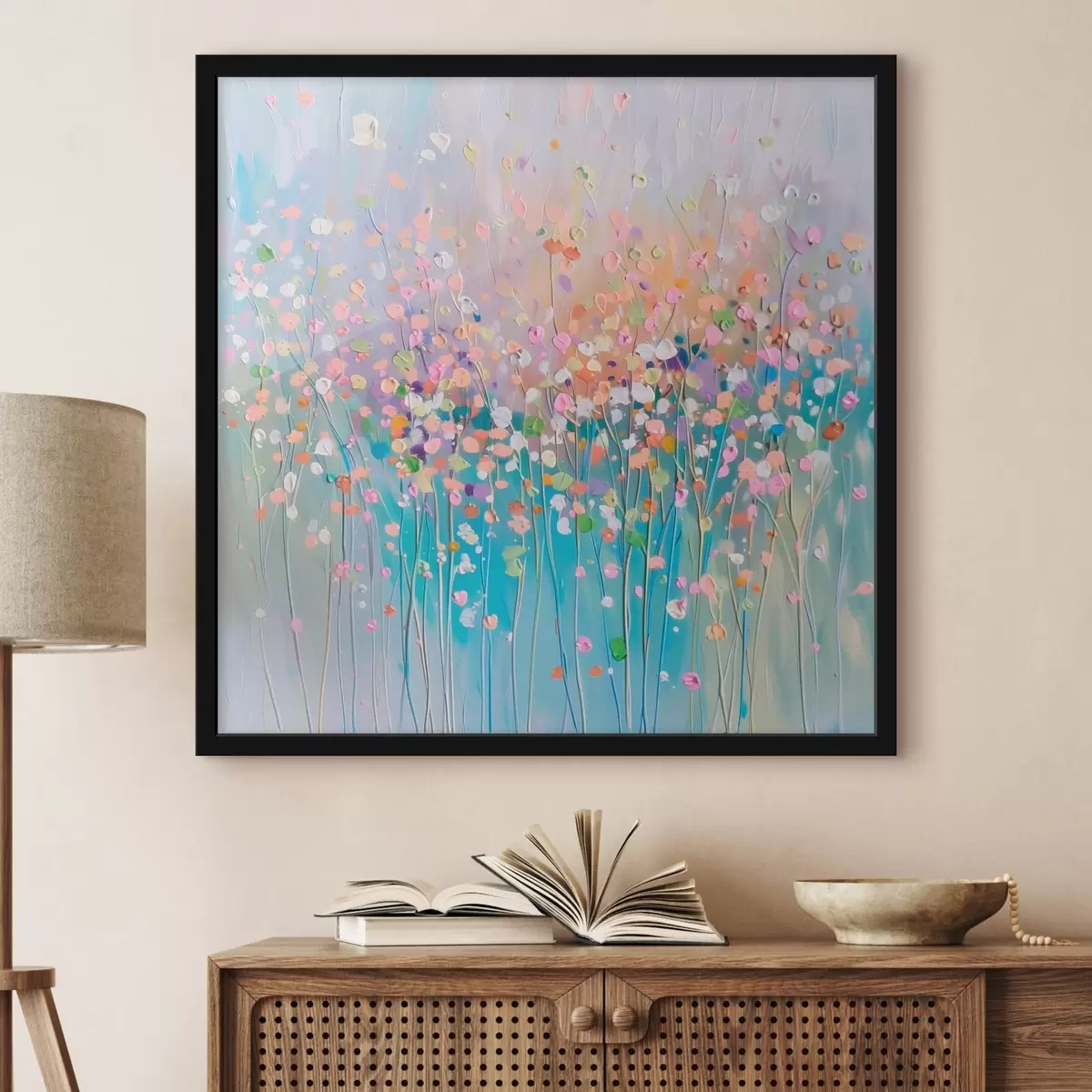 Poster Textura impresa de flores secas de colores. f38426