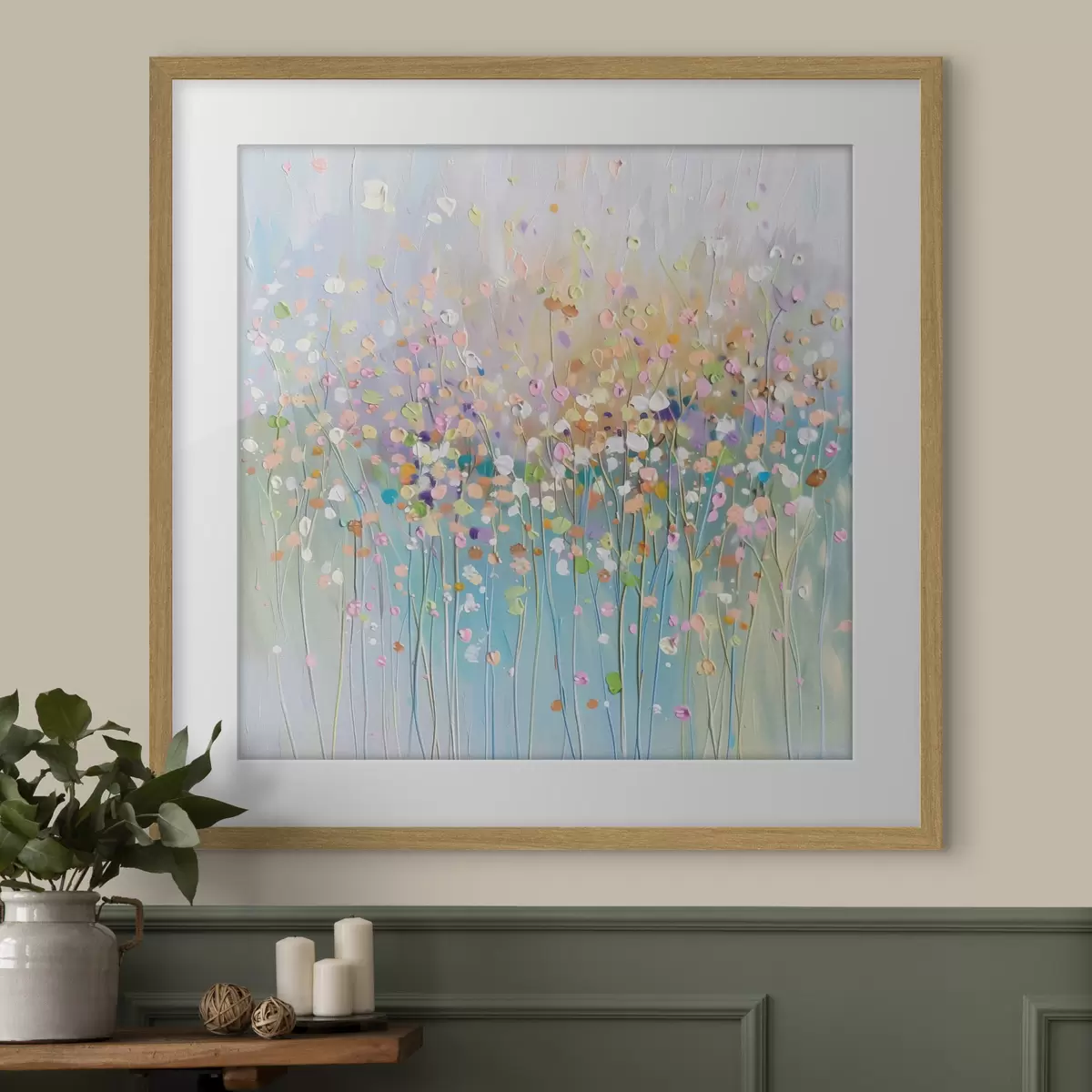 Poster Textura impresa de flores secas de colores f38426