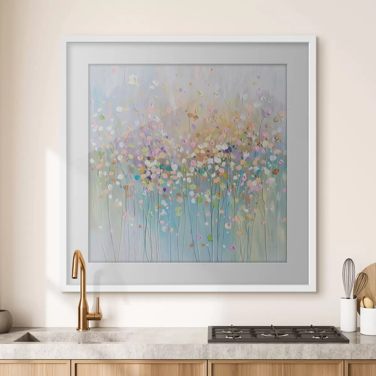 Poster Textura impresa de flores secas de colores f38426