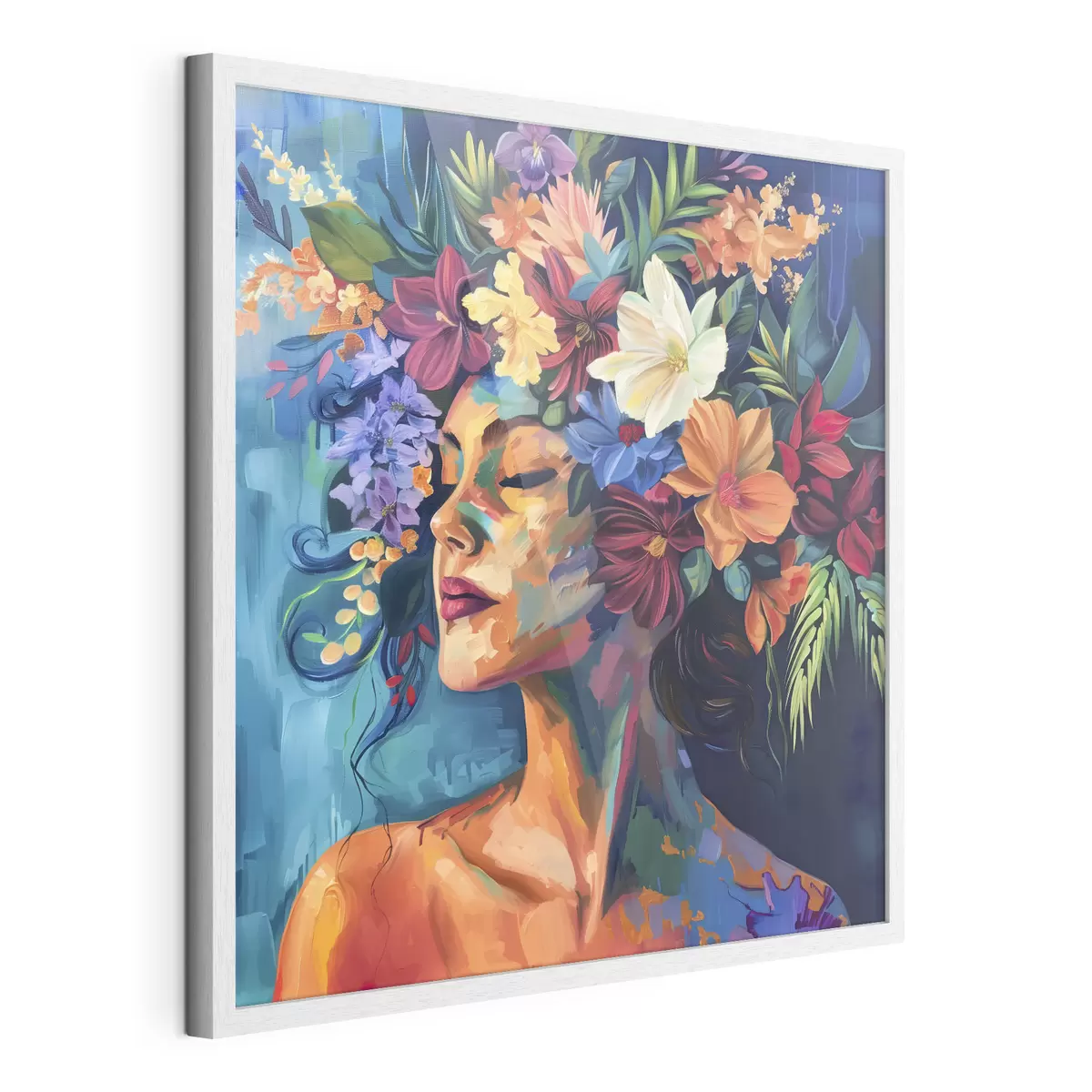 Poster Imagen de una mujer con flores en el pelo f38574