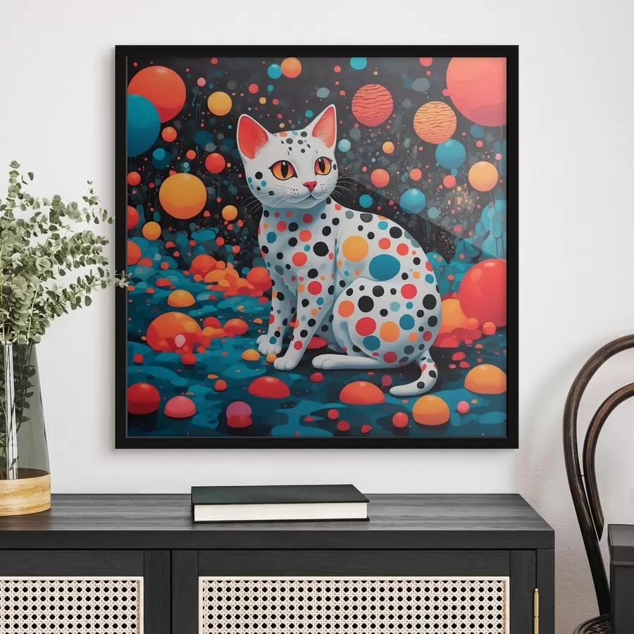 murales de pared Gato caprichoso en un mundo colorido f38679