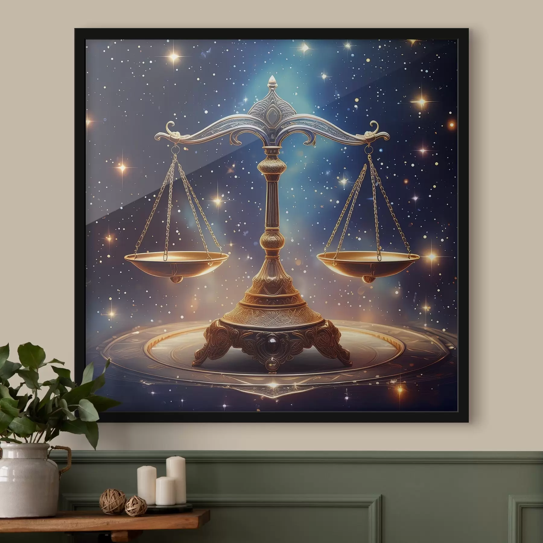 murales de pared La balanza celestial de la justicia espera el equilibrio f39056