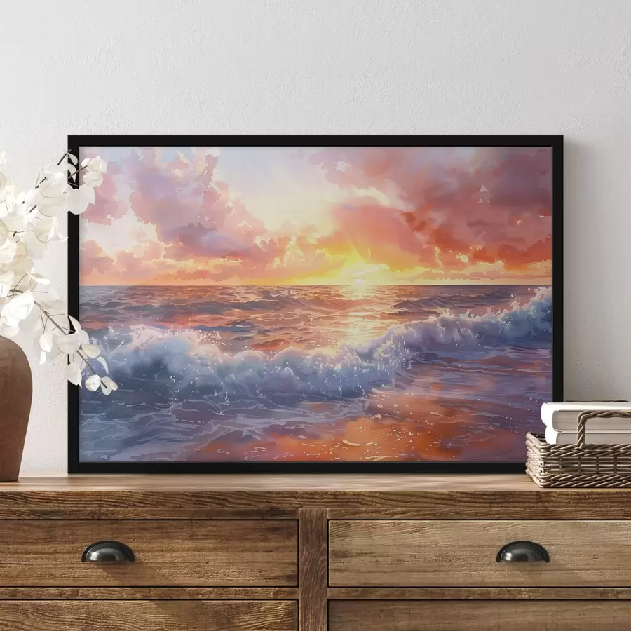 murales de pared Puesta de sol sobre el océano f38476