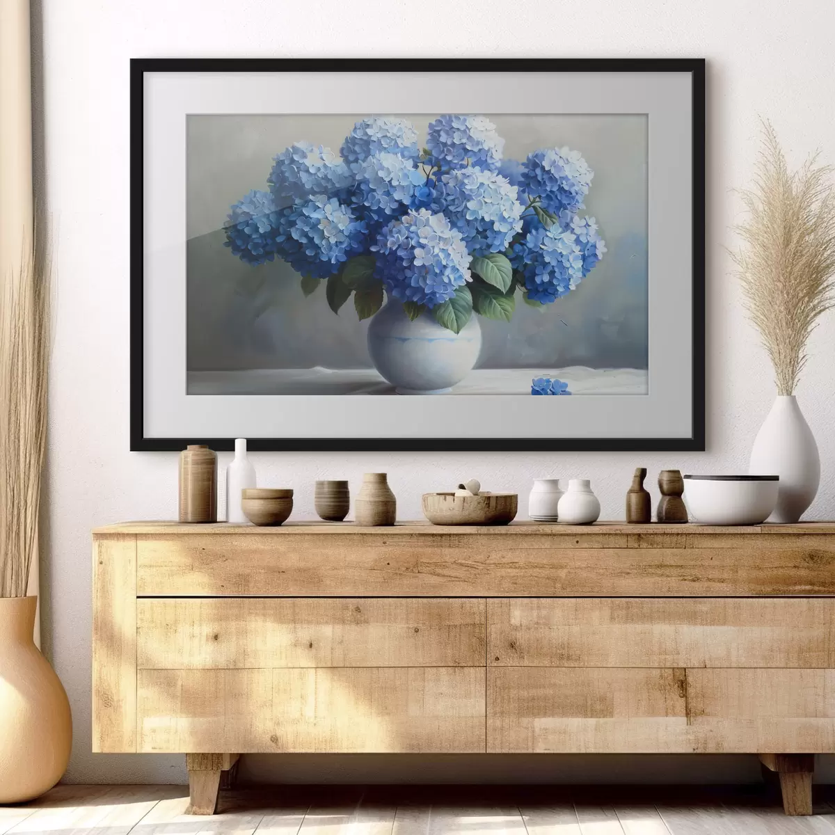 Poster Preciosas hortensias azules en jarrón f38696