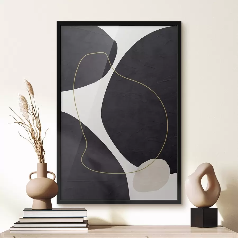 murales de pared Elegantes remolinos en armonía monocromática f36036