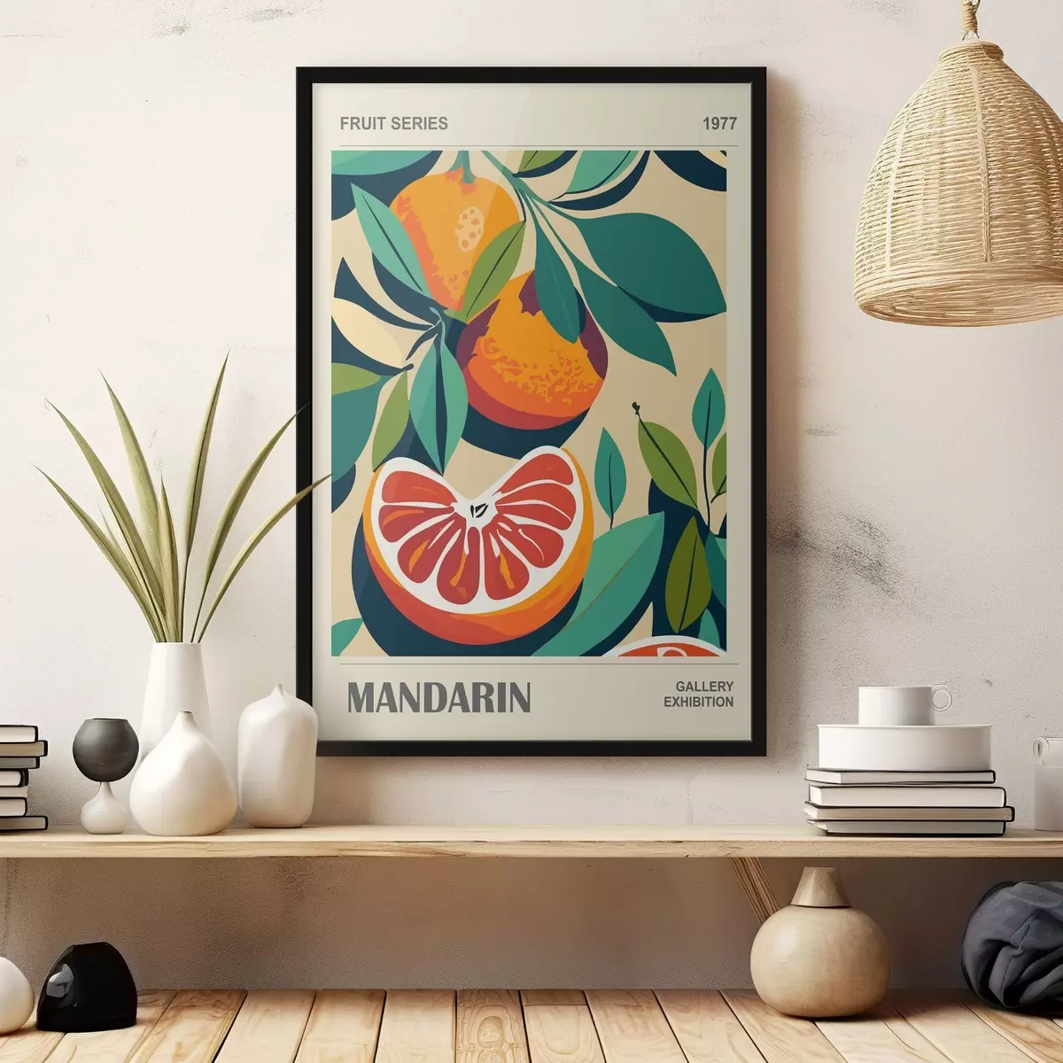 Poster Cartel con naranjas y hojas f36632