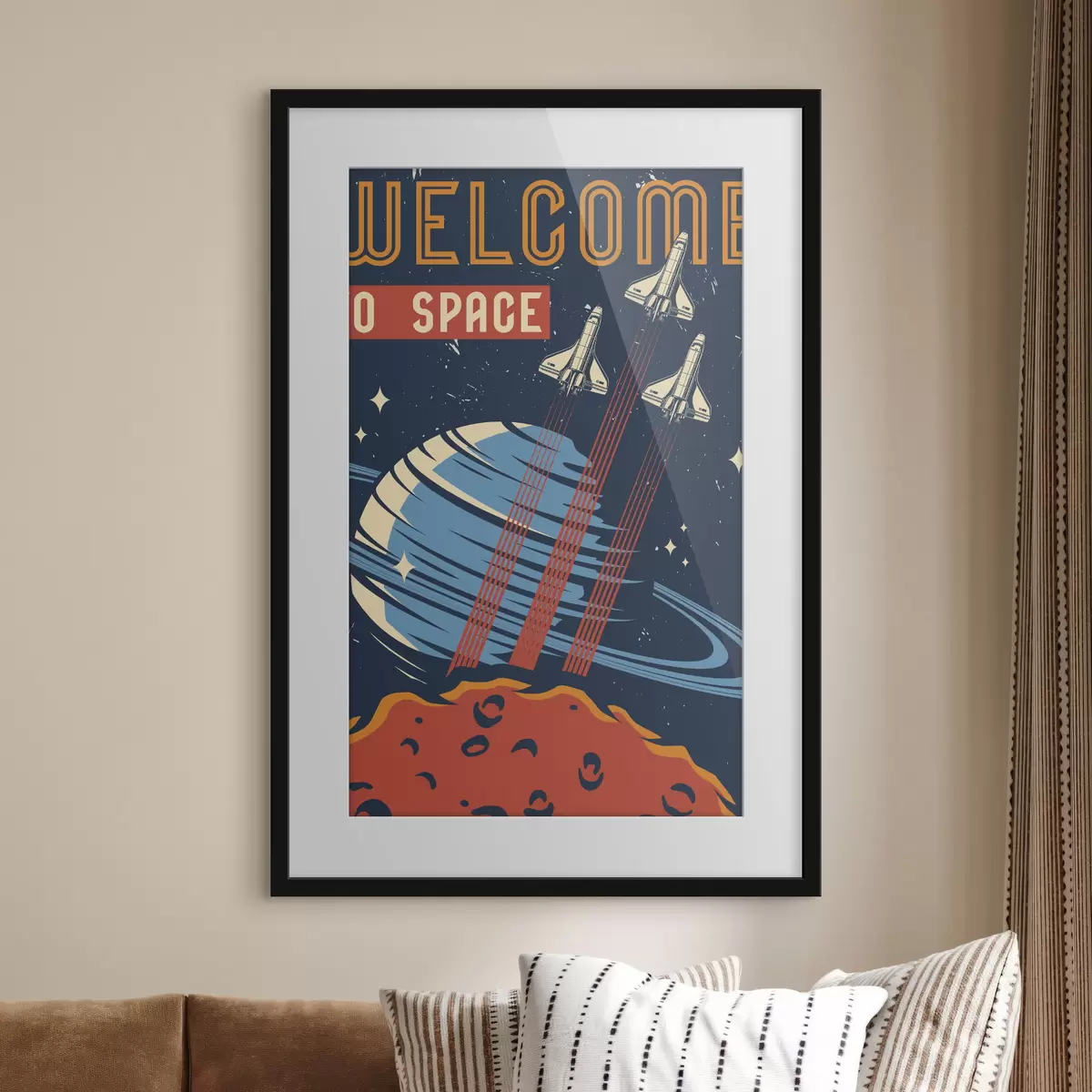 Poster Póster con transbordadores espaciales volando en el cielo f36832