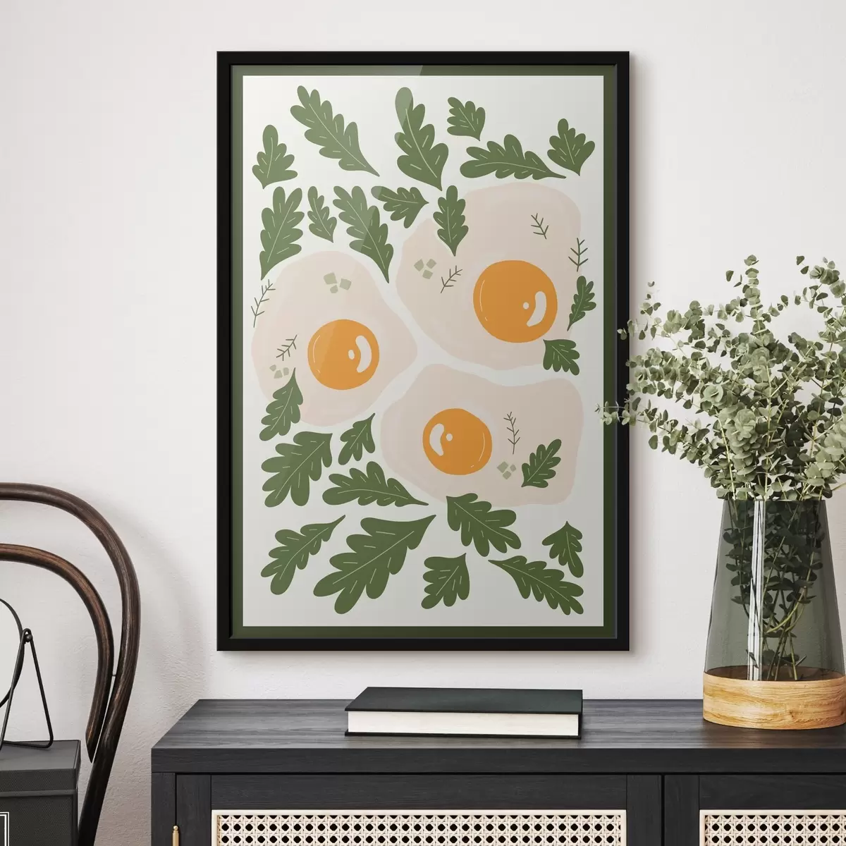 Poster Imagen de huevos y hojas f36860