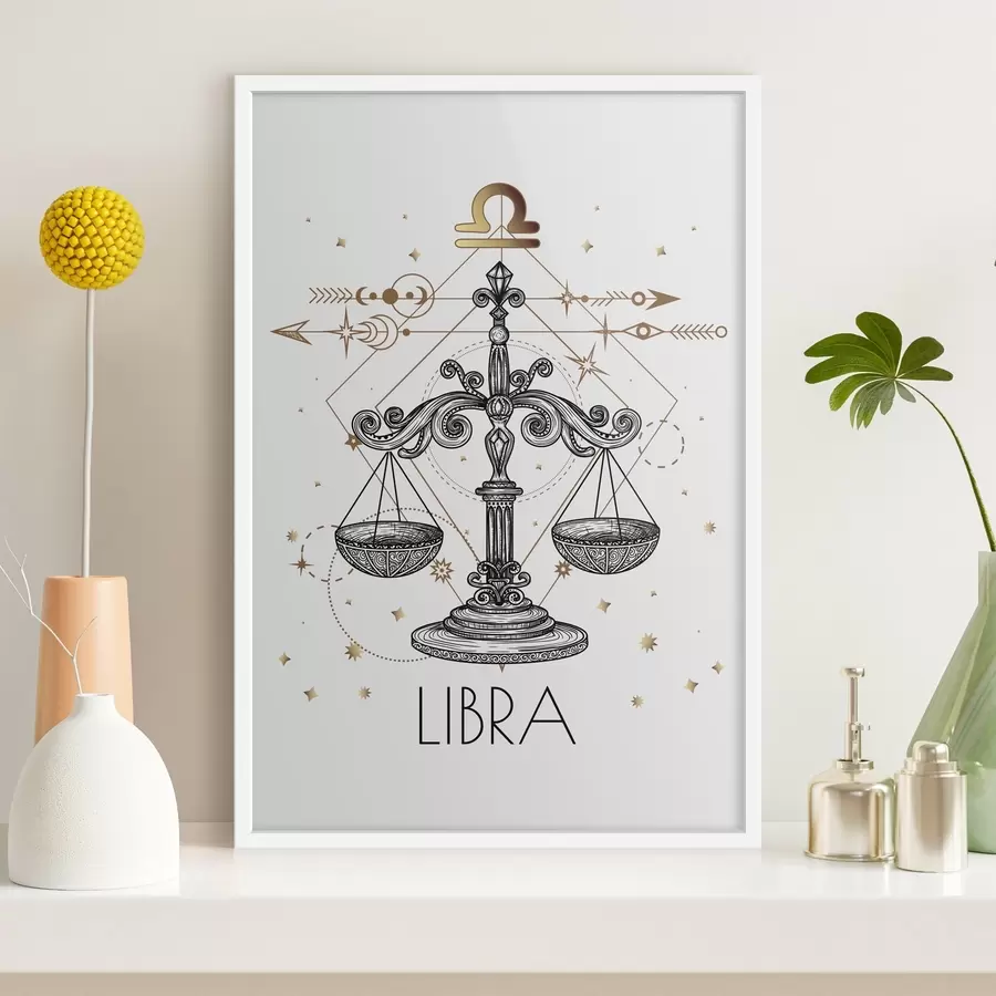 murales de pared Dibujo del signo astrológico de Libra f37305