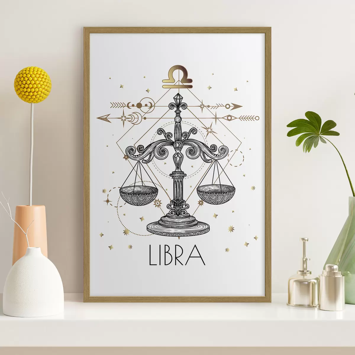 Poster Dibujo del signo astrológico de Libra f37305