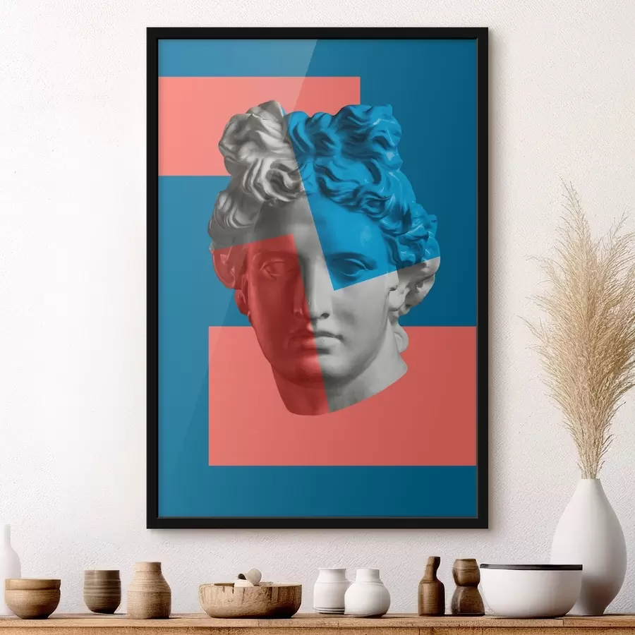 murales de pared Estatua de la cabeza de un hombre f37632