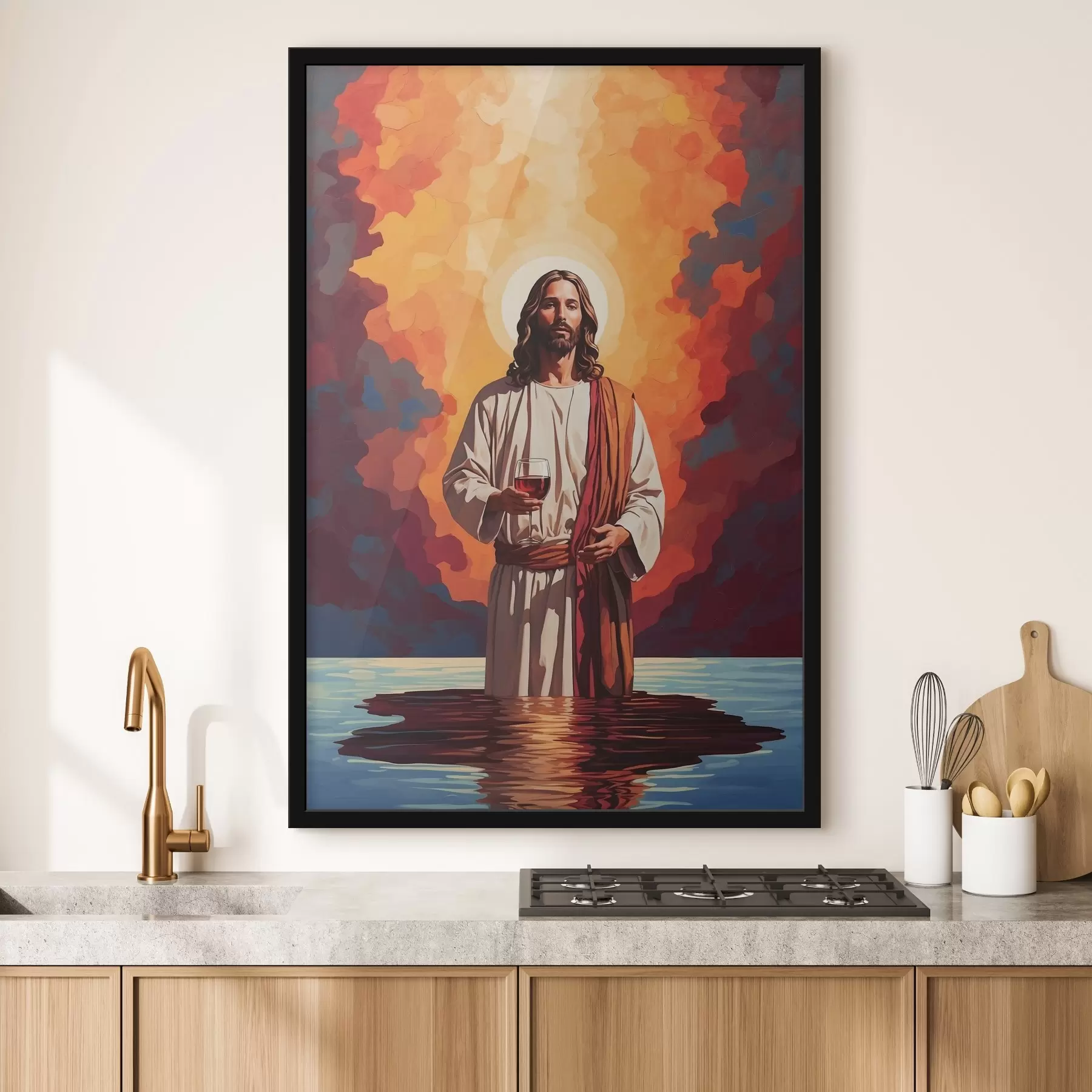 murales de pared Imagen de un hombre con una copa de vino en la mano f38125