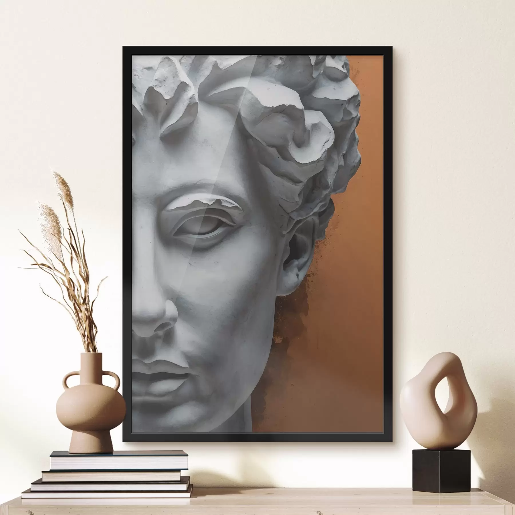 murales de pared Una estatua que representa el rostro de un hombre f38433