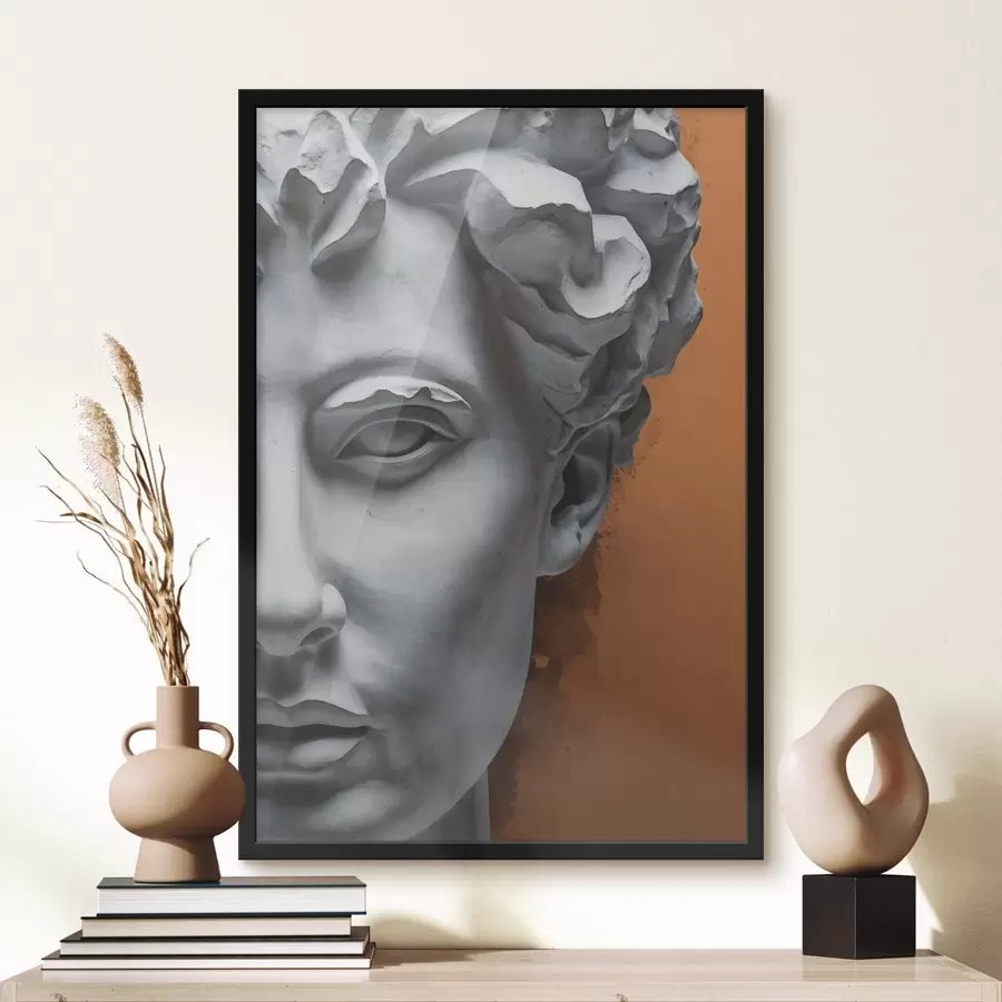 murales de pared Una estatua que representa el rostro de un hombre f38433