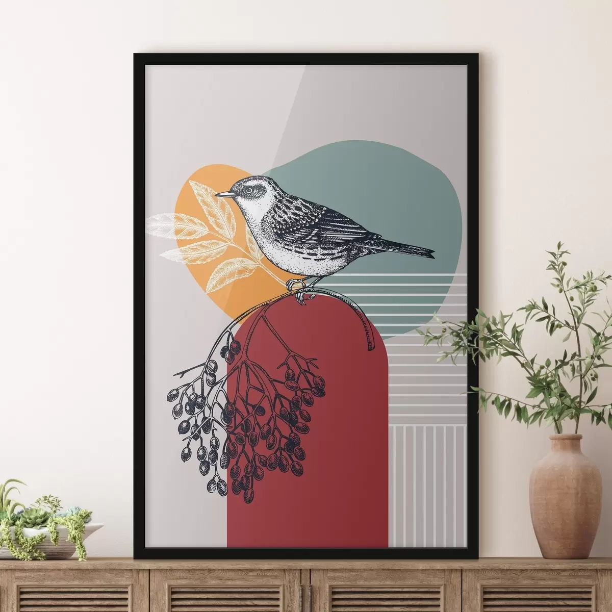 Poster Pájaro en una rama f38443