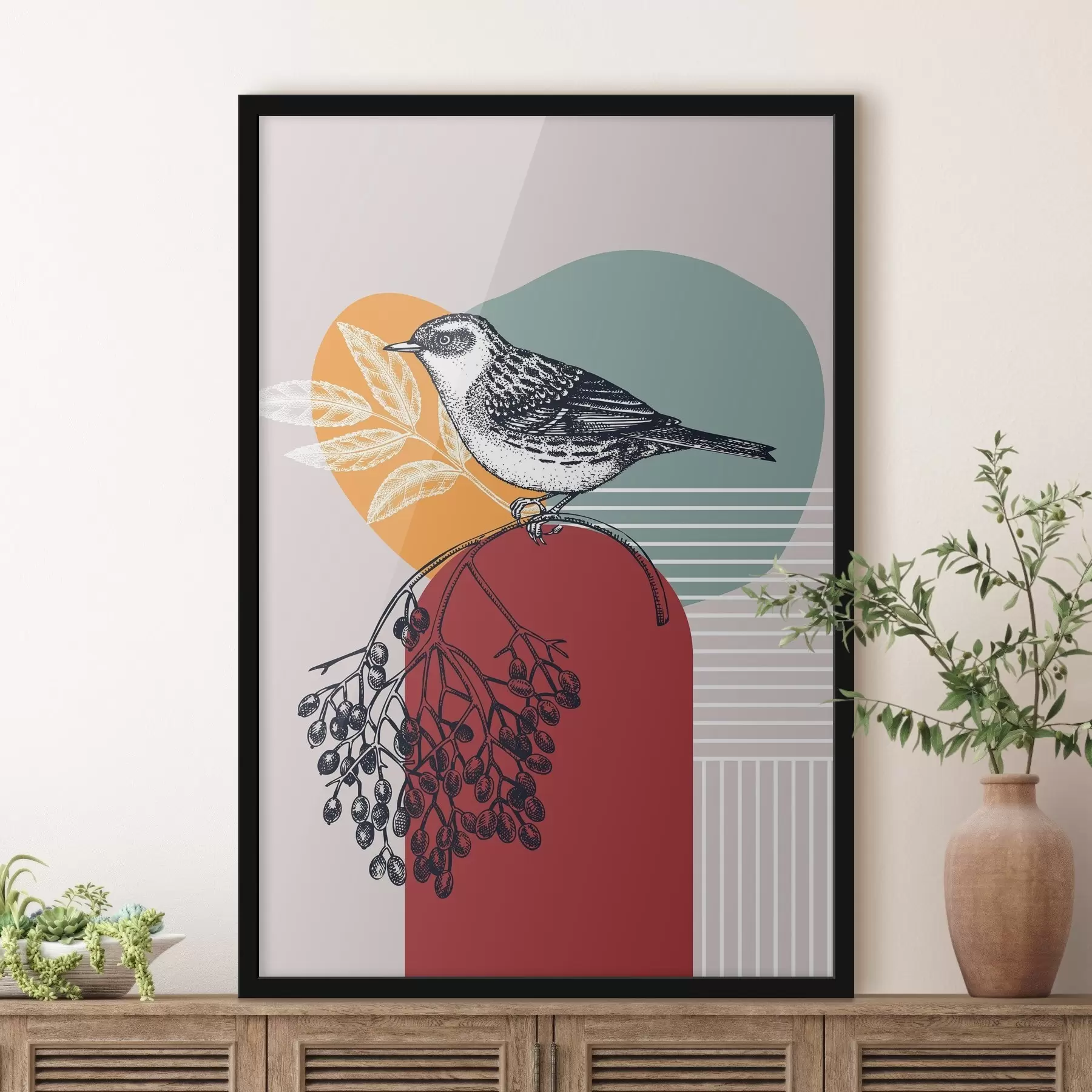 murales de pared Pájaro en una rama f38443