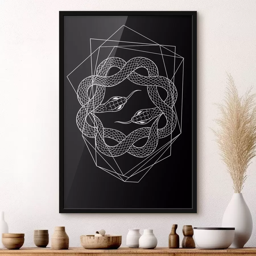 murales de pared Serpiente blanca en círculo f38565v4