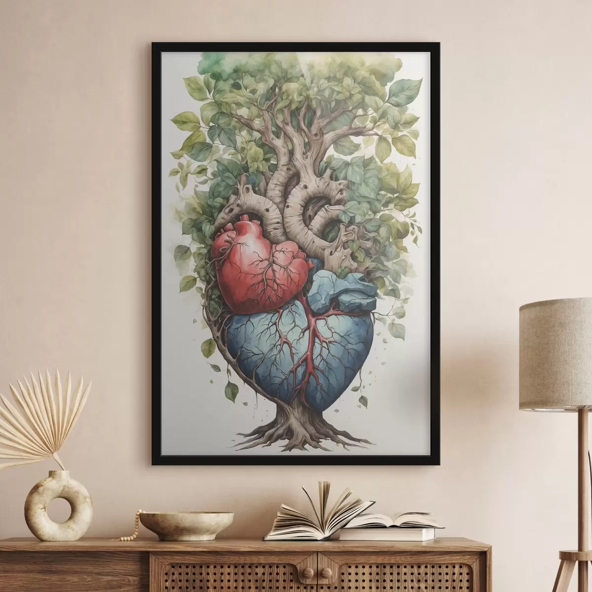 Poster Árbol con hojas y corazón f38594