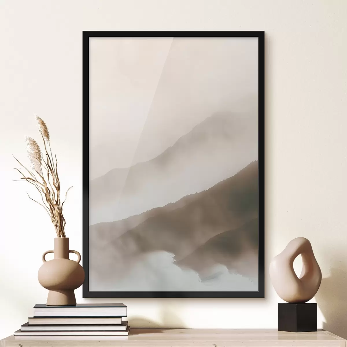 Poster Suaves montañas envueltas en niebla f38640