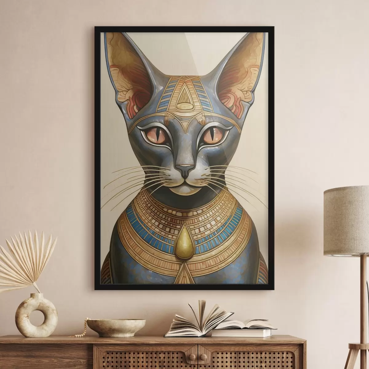 Poster Majestuoso gato egipcio en traje ceremonial f38724