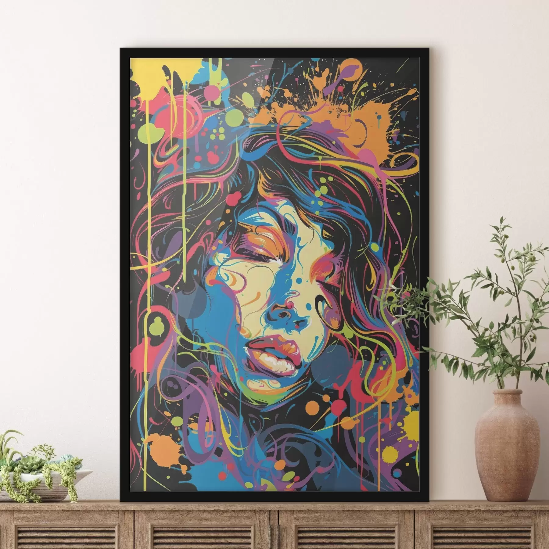 murales de pared Tonos vibrantes bailando sobre el lienzo f39034