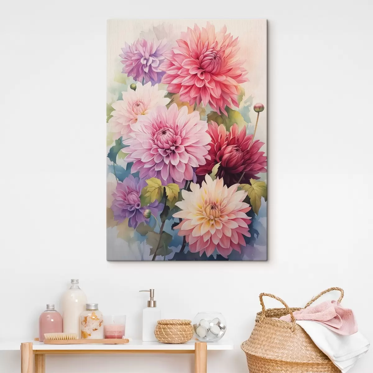 murales de pared Brillantes crisantemos imitación de estilo acuarela s42116