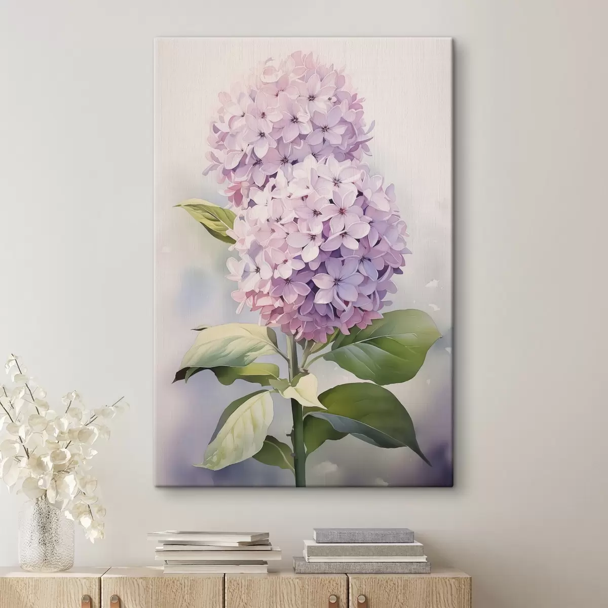 murales de pared Acuarela imitación rama de jacinto s42120