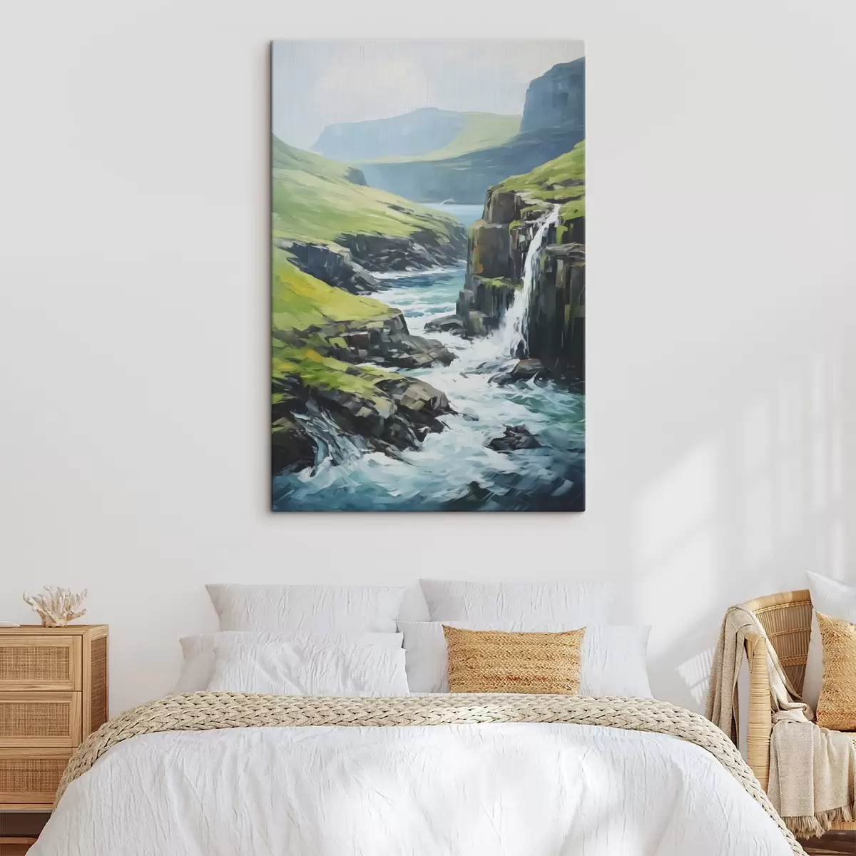 murales de pared Río entre fiordos imitación de pintura s42125