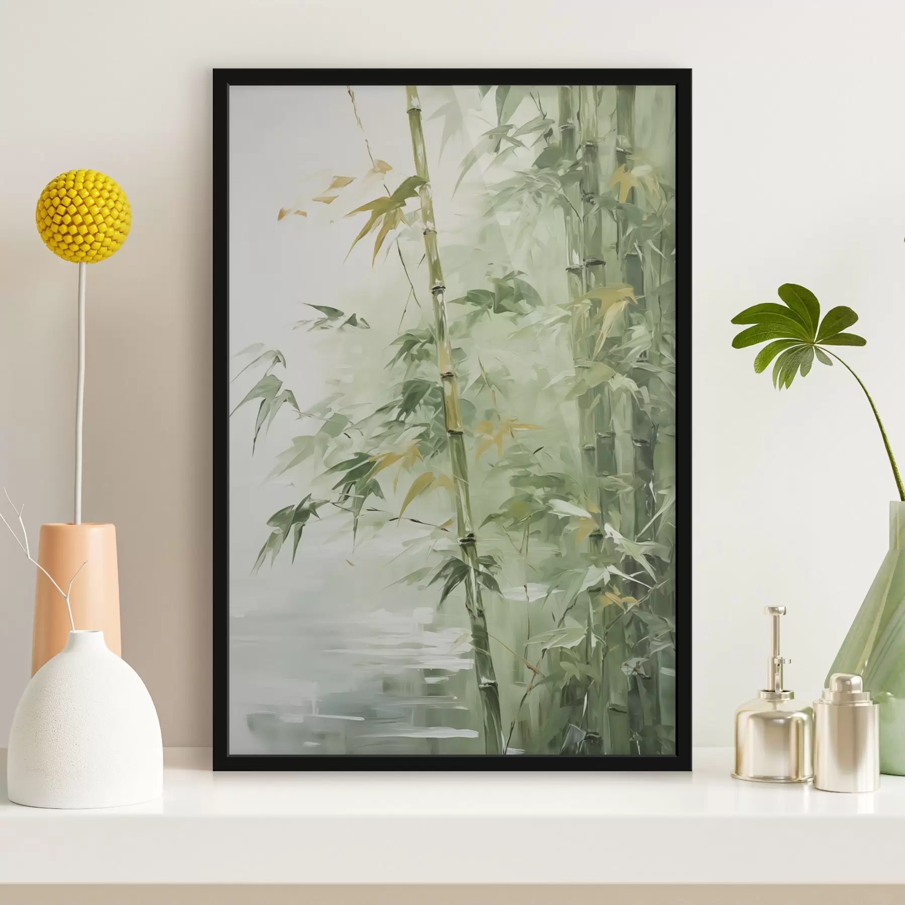 murales de pared Pintura de imitación de un bosque de bambú f42118