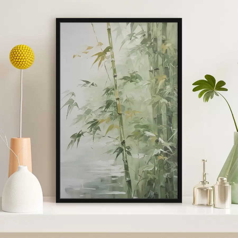 murales de pared Pintura de imitación de un bosque de bambú f42118