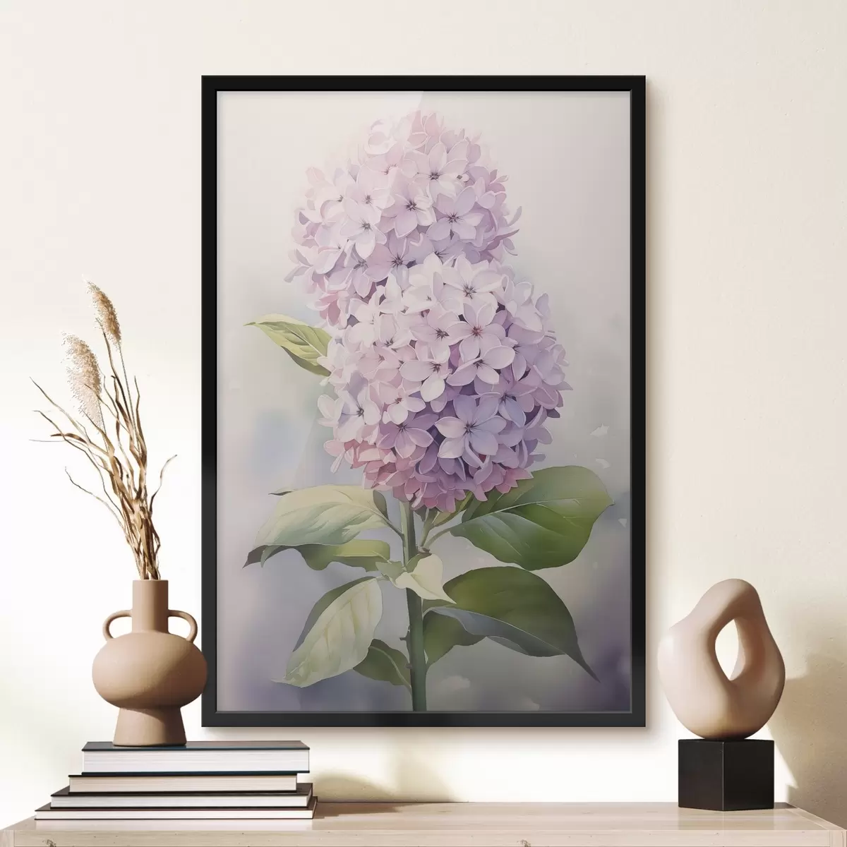 Poster Acuarela imitación rama de jacinto f42120