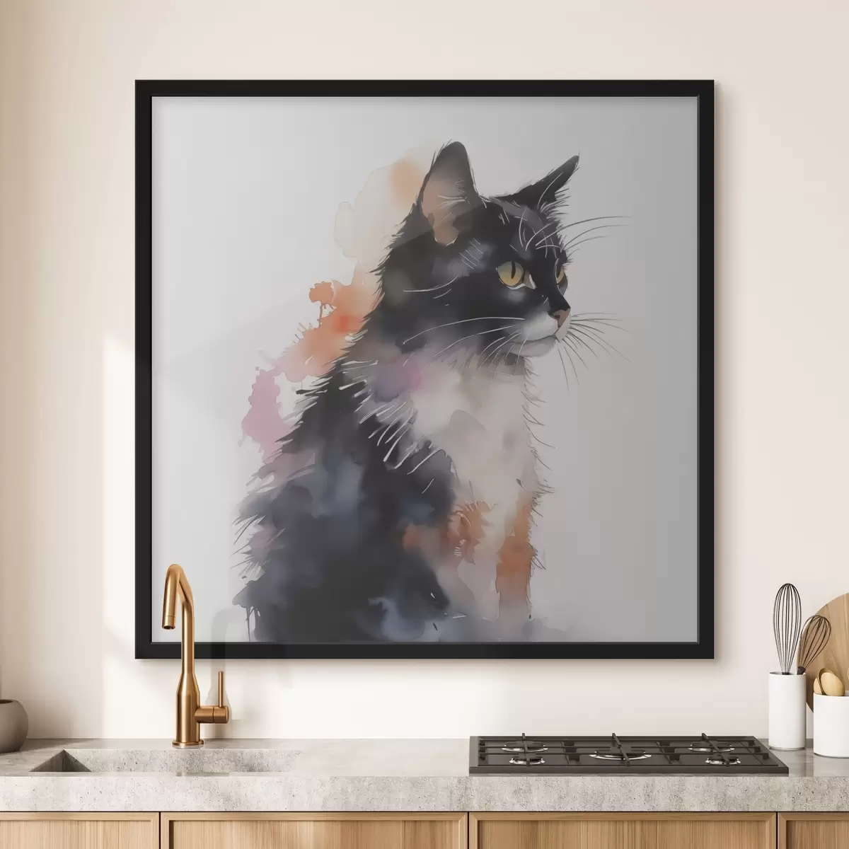 Poster Gato imitación acuarela f42121