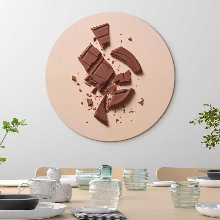 murales de pared Trozos rotos y migas de chocolate de diversas formas r42114