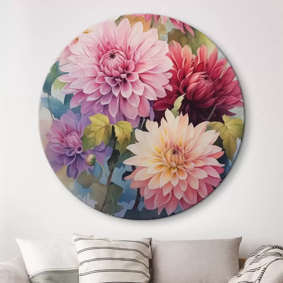 murales de pared Brillantes crisantemos imitación de estilo acuarela r42116