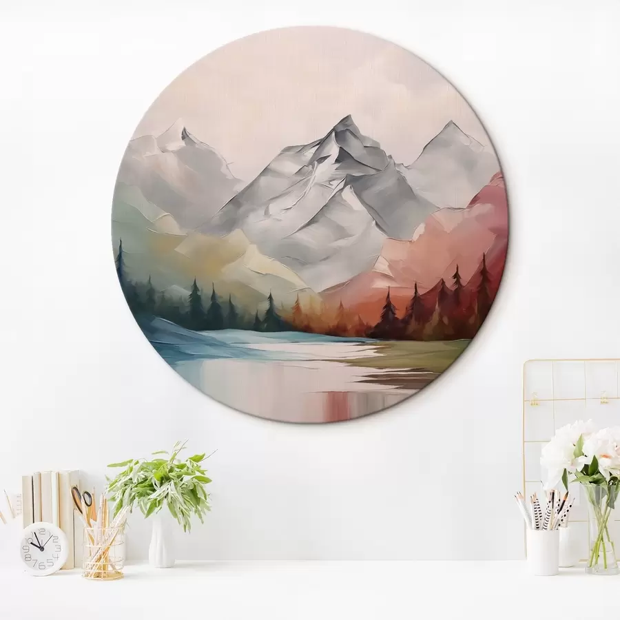 murales de pared Montañas y bosque imitación de pintura r42128