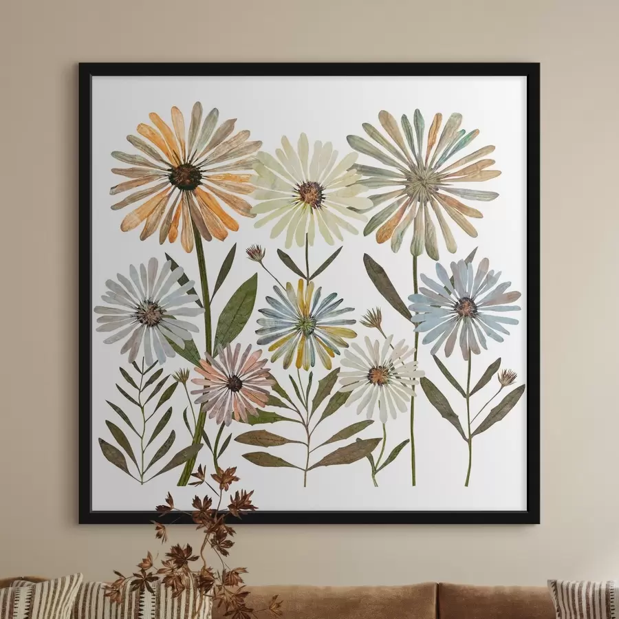 murales de pared margaritas de colores f34120