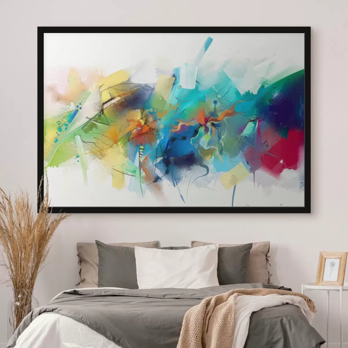 Poster colores vivos mezclados sobre lienzo f34193