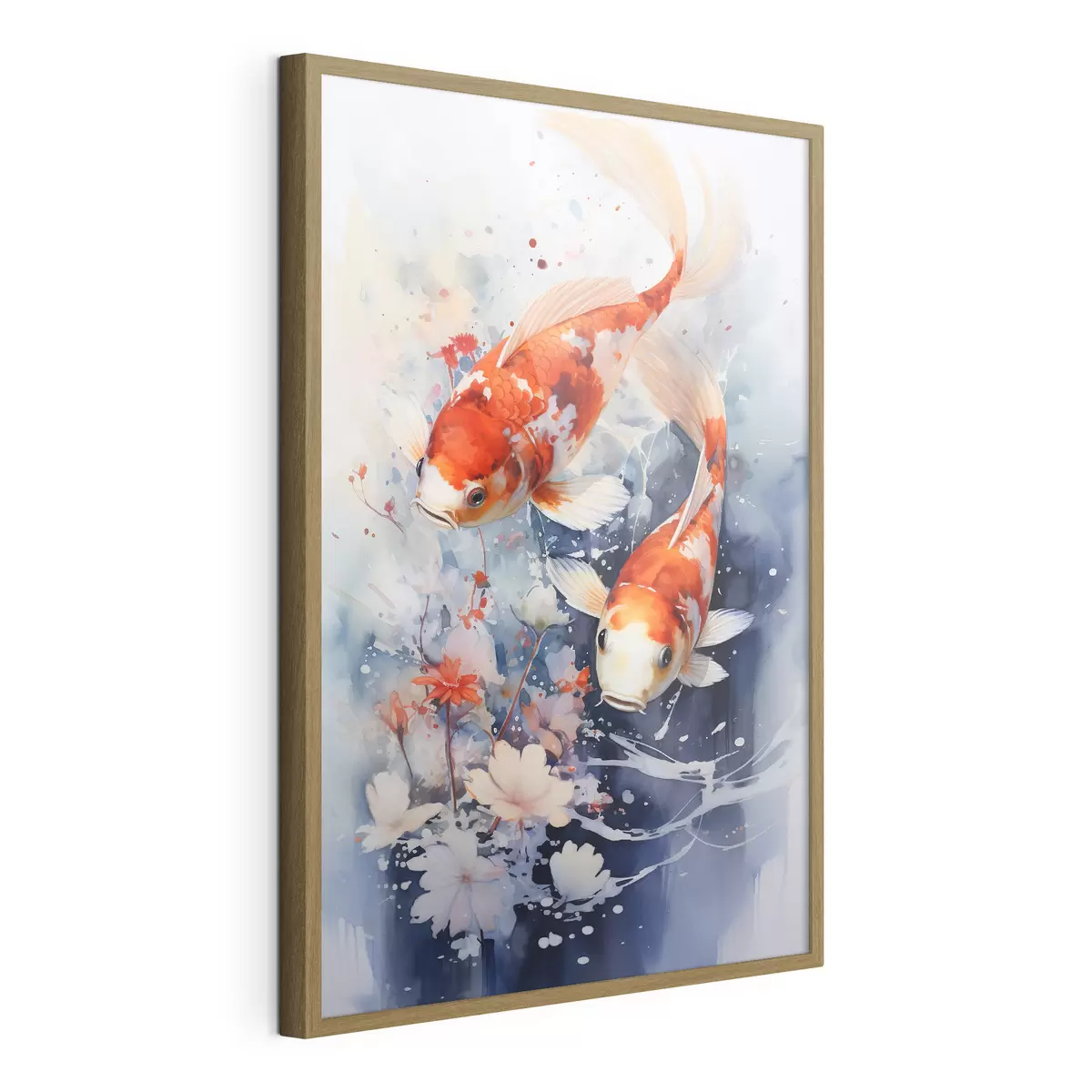 Poster Koi y flores f34245