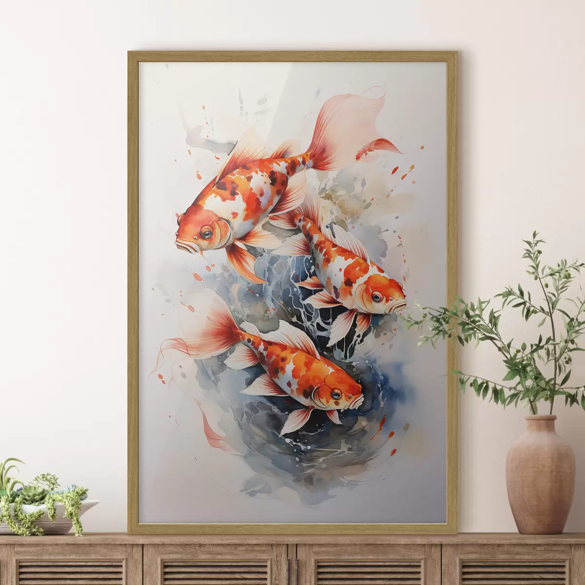Poster Koi en el estanque f34247