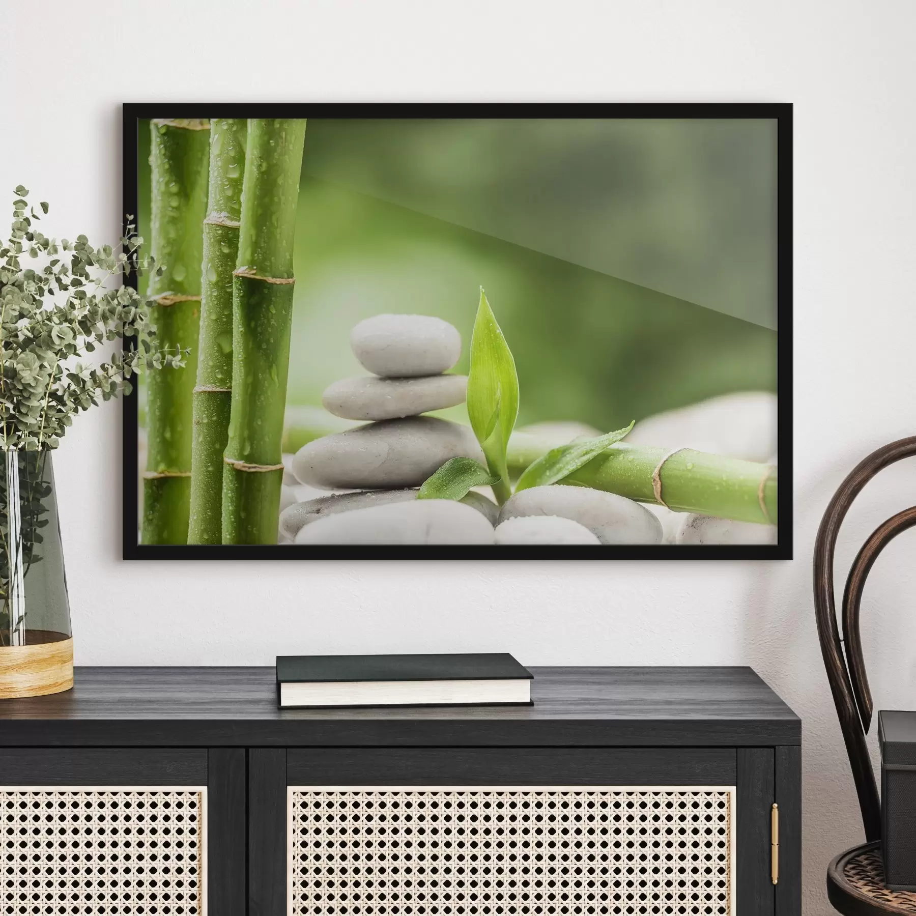 murales de pared bambú verde f34933